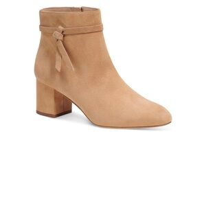 Kate Spade New York Womens Knott Suede‎ Side Bow Booties-Light Fawn